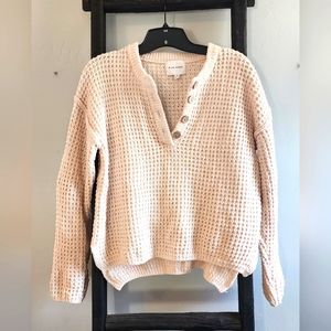 Ladies Cream Knit Sweater Size Small